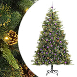 Vidaxl kunstmatige scharnier kerstboom met cones groen 240 cm
