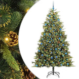 Vidaxl kunstmatige scharnier kerstboom met cones groen 240 cm