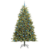 Vidaxl kunstmatige scharnier kerstboom met cones groen 240 cm