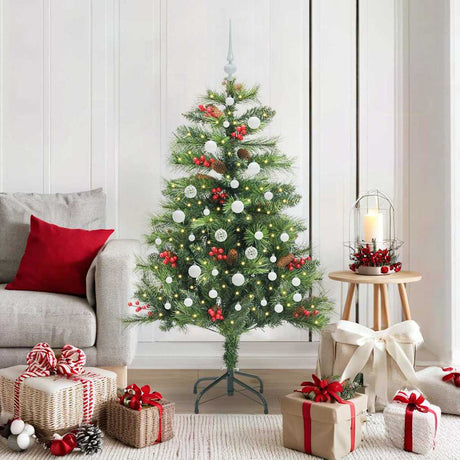 Vidaxl kunstkerstboom 150 led's warmwit pvc en metaal groen