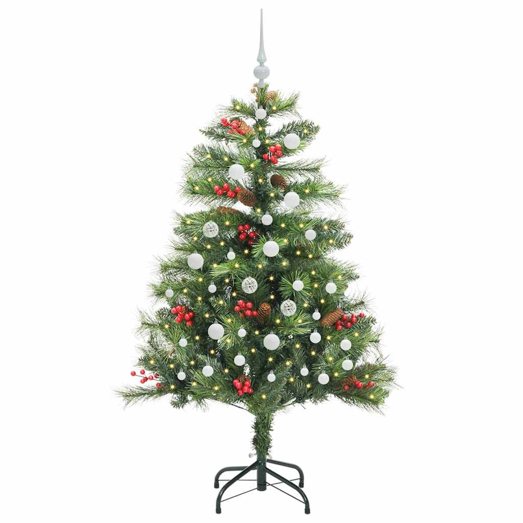 Vidaxl kunstkerstboom 150 led's warmwit pvc en metaal groen
