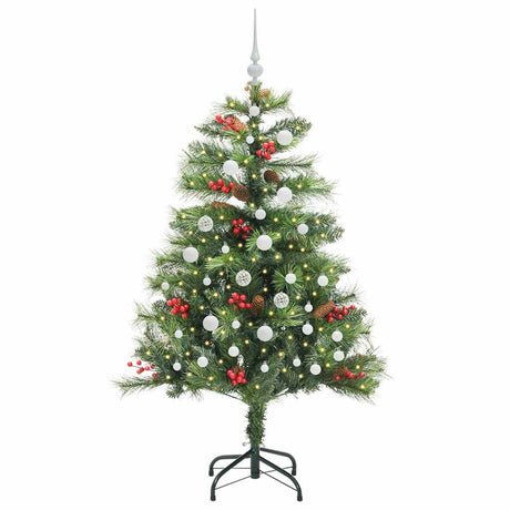 Vidaxl kunstkerstboom 150 led's warmwit pvc en metaal groen
