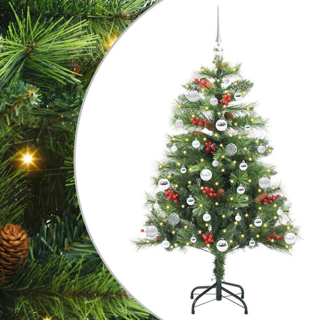 Vidaxl kunstkerstboom 150 led's warmwit pvc en metaal groen