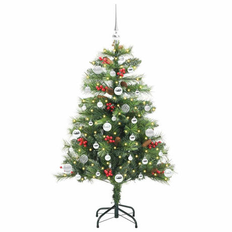 Vidaxl kunstkerstboom 150 led's warmwit pvc en metaal groen