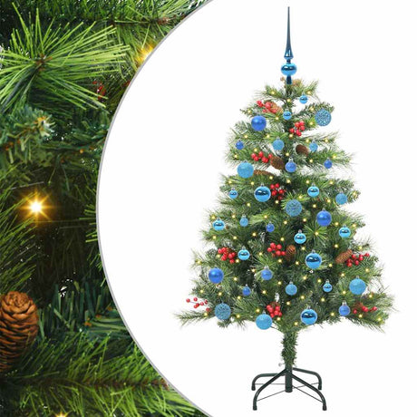 Vidaxl kunstkerstboom 150 led's warmwit pvc en metaal groen