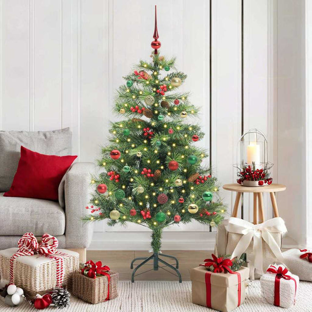 Vidaxl kunstkerstboom 150 led's warmwit pvc en metaal groen
