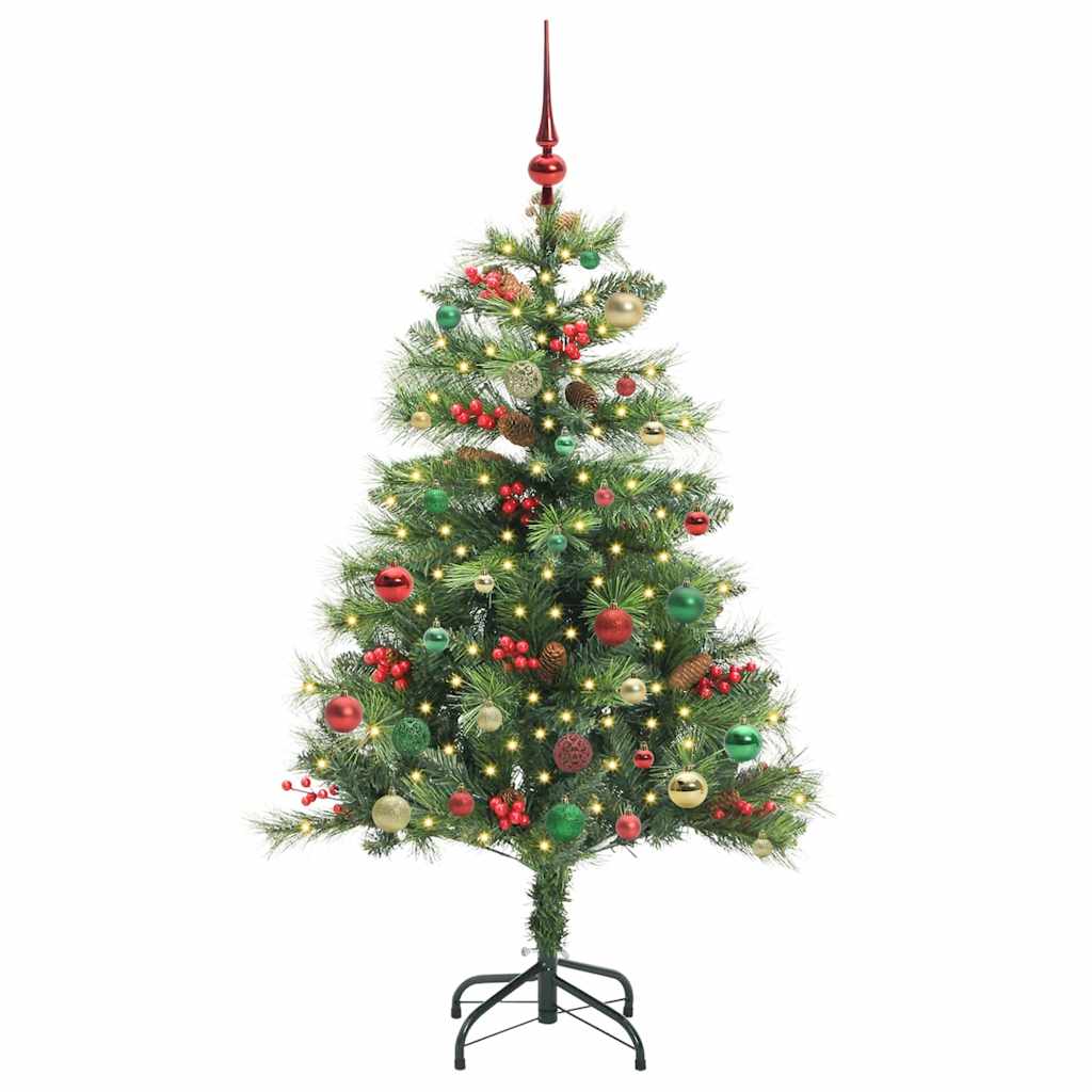 Vidaxl kunstkerstboom 150 led's warmwit pvc en metaal groen
