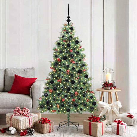 Vidaxl kunstkerstboom 300 led's warmwit pvc en metaal groen