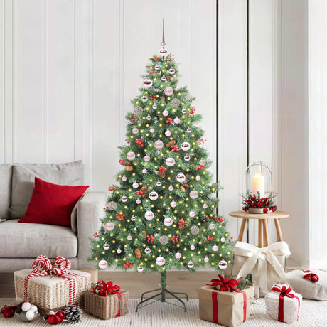 Vidaxl kunstkerstboom 300 led's warmwit pvc en metaal groen