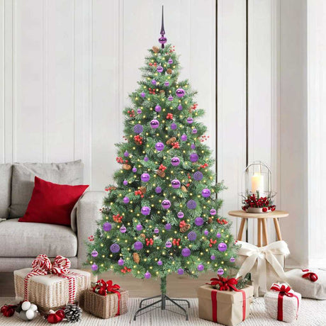 Vidaxl kunstkerstboom 300 led's warmwit pvc en metaal groen