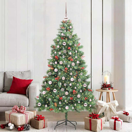 Vidaxl kunstkerstboom 300 led's warmwit pvc en metaal groen