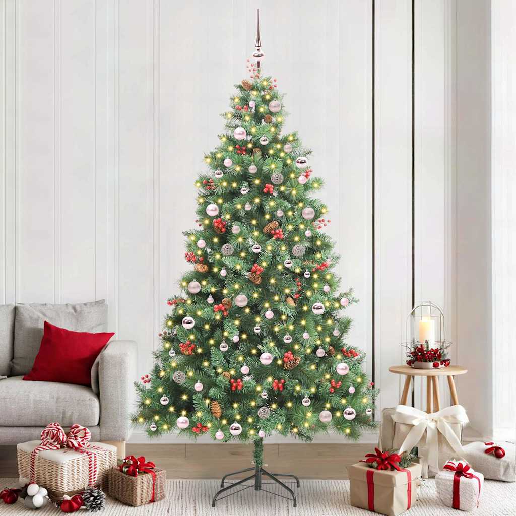 Vidaxl kunstkerstboom 300 led's warmwit pvc en metaal groen