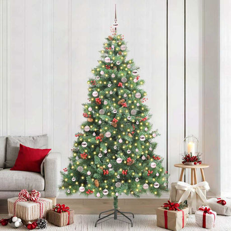 Vidaxl kunstkerstboom 300 led's warmwit pvc en metaal groen