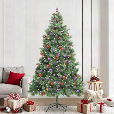 Vidaxl kunstkerstboom 300 led's warmwit pvc en metaal groen