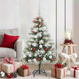 Vidaxl kunstkerstboom groen en wit 120 cm pvc en metaal en plastic