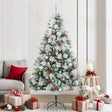 Vidaxl kunstkerstboom groen en wit 210 cm pvc en metaal en plastic