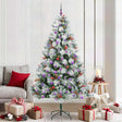 Vidaxl kunstkerstboom groen en wit 210 cm pvc en metaal en plastic