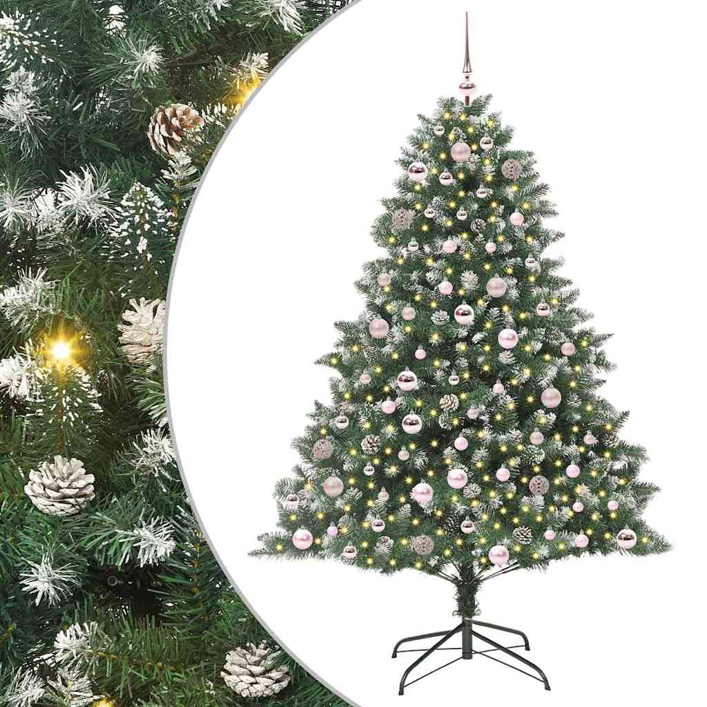 Vidaxl kunstkerstboom met 300 led groen 180 cm pvc en plastic en staal