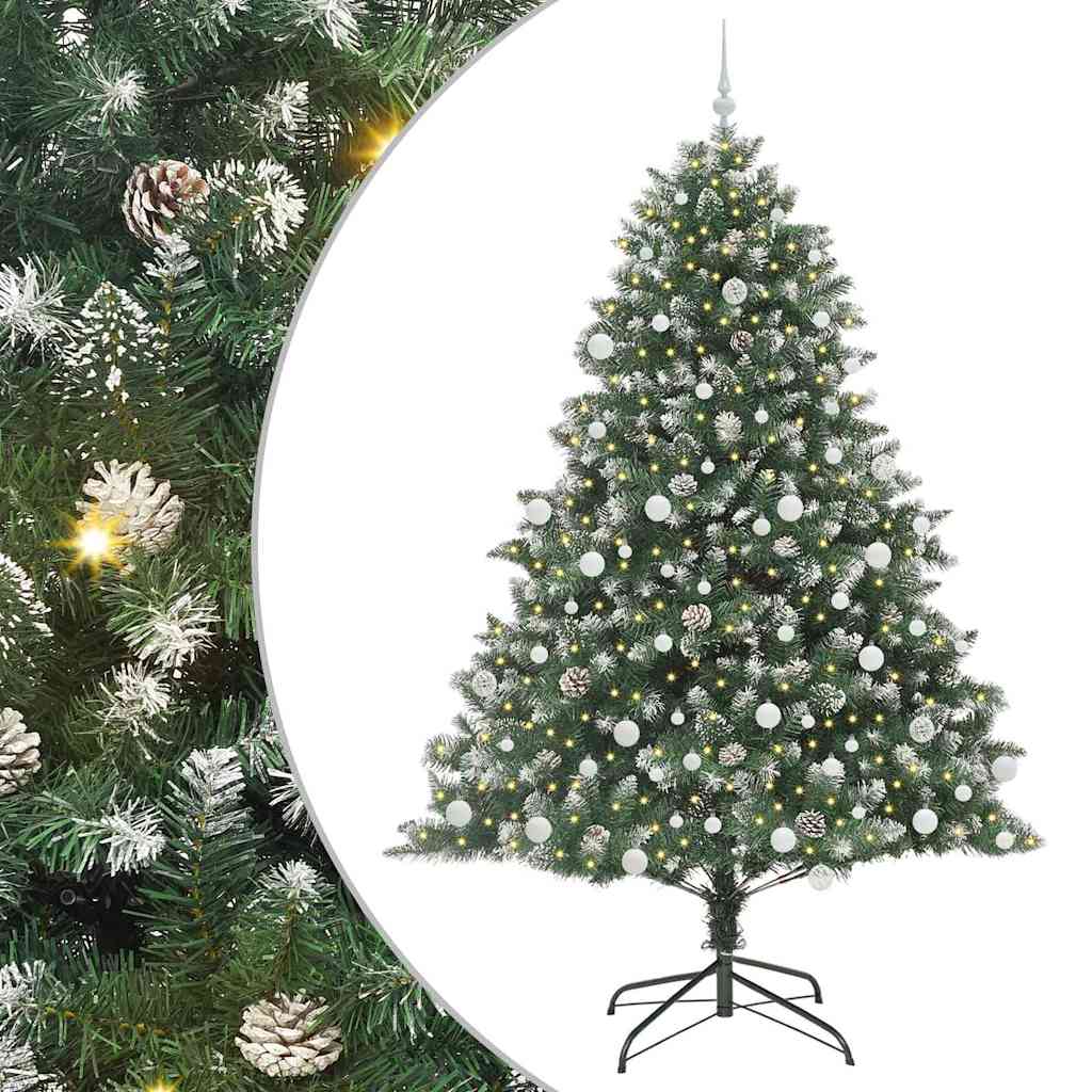 Vidaxl kunstkerstboom met 300 led groen 210 cm pvc en plastic en staal