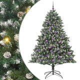 Vidaxl kunstkerstboom met 300 led groen 210 cm pvc en plastic en staal