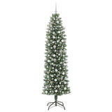 Vidaxl kunstmatige slanke kerstboom groen en wit 240 cm