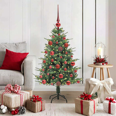 Vidaxl artificial pre-lit kerstboom met ballenset groen 120 cm
