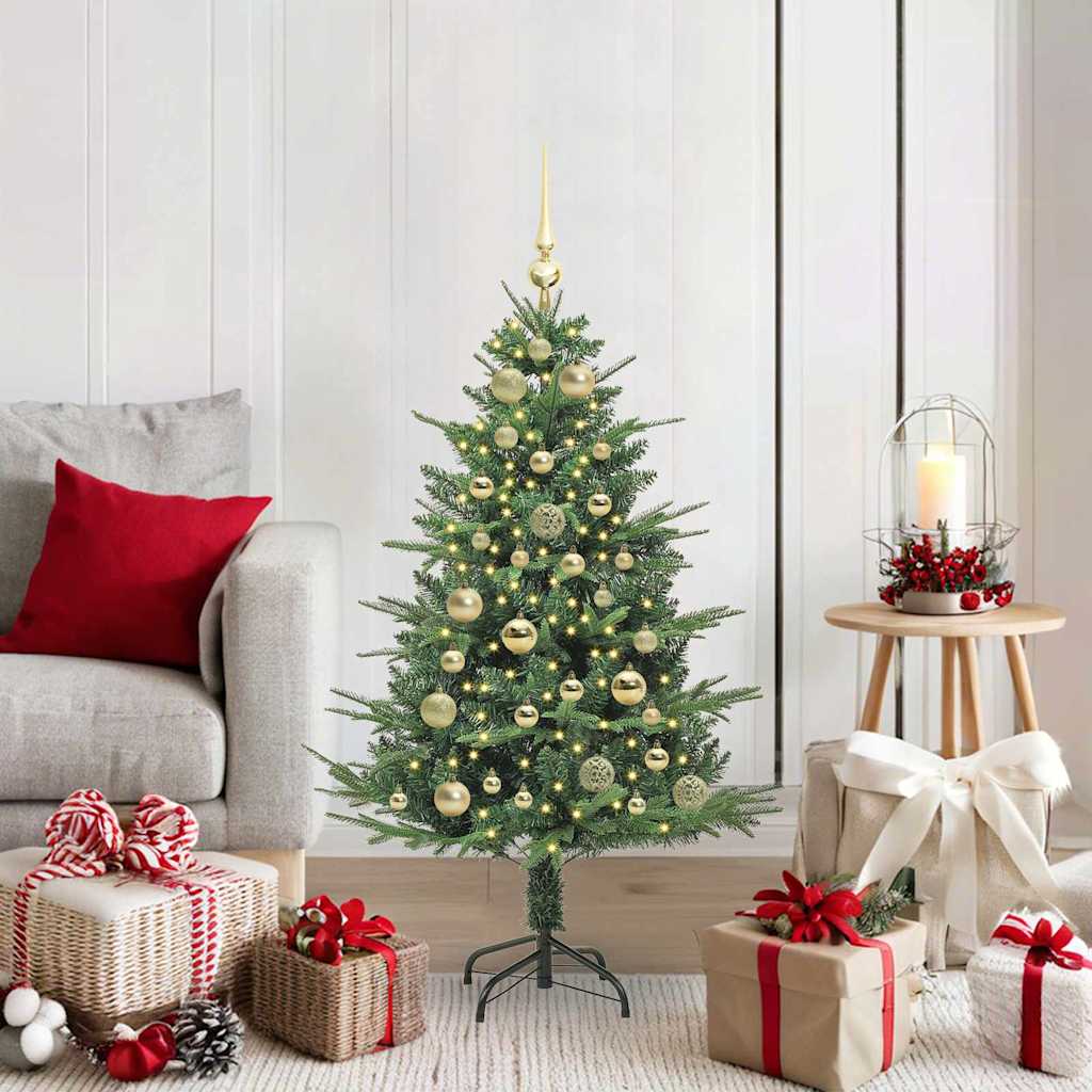 Vidaxl artificial pre-lit kerstboom met ballenset groen 120 cm