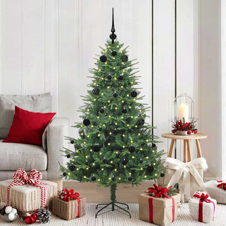 Vidaxl artificial pre-lit kerstboom met ballenset groen 150 cm