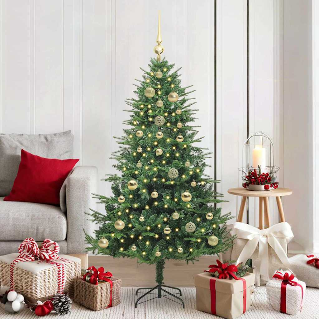 Vidaxl artificial pre-lit kerstboom met ballenset groen 150 cm