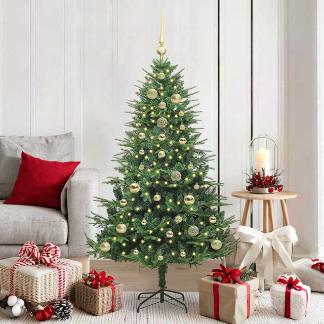 Vidaxl artificial pre-lit kerstboom met ballenset groen 150 cm