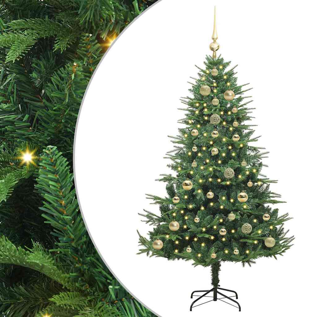 Vidaxl artificial pre-lit kerstboom met ballenset groen 150 cm