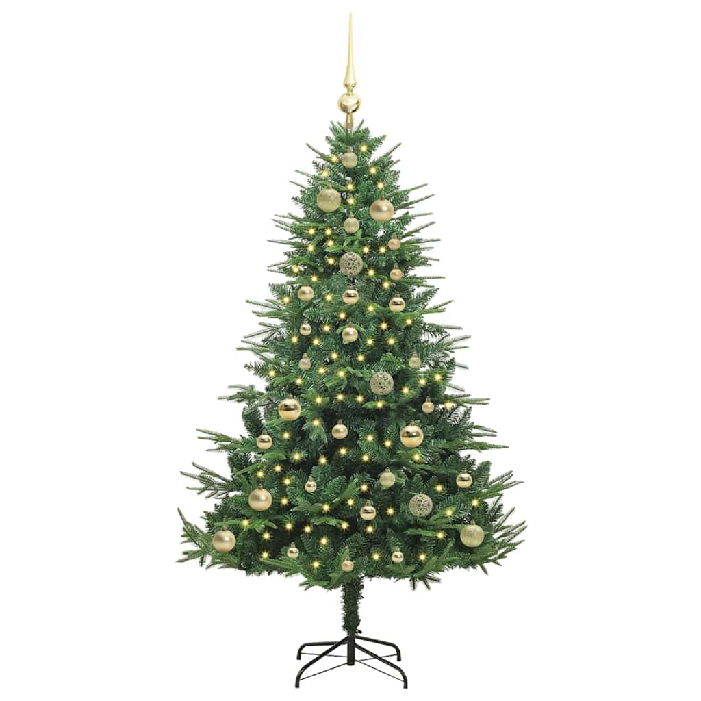 Vidaxl artificial pre-lit kerstboom met ballenset groen 150 cm