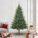 Vidaxl artificial pre-lit kerstboom met ballenset groen 210 cm