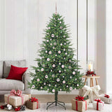 Vidaxl artificial pre-lit kerstboom met ballenset groen 210 cm