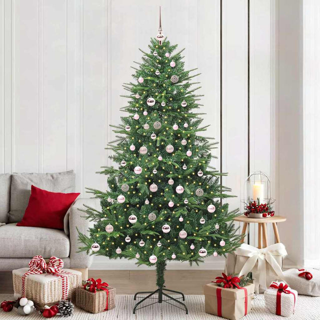 Vidaxl artificial pre-lit kerstboom met ballenset groen 210 cm