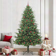 Vidaxl artificial pre-lit kerstboom met ballenset groen 240 cm