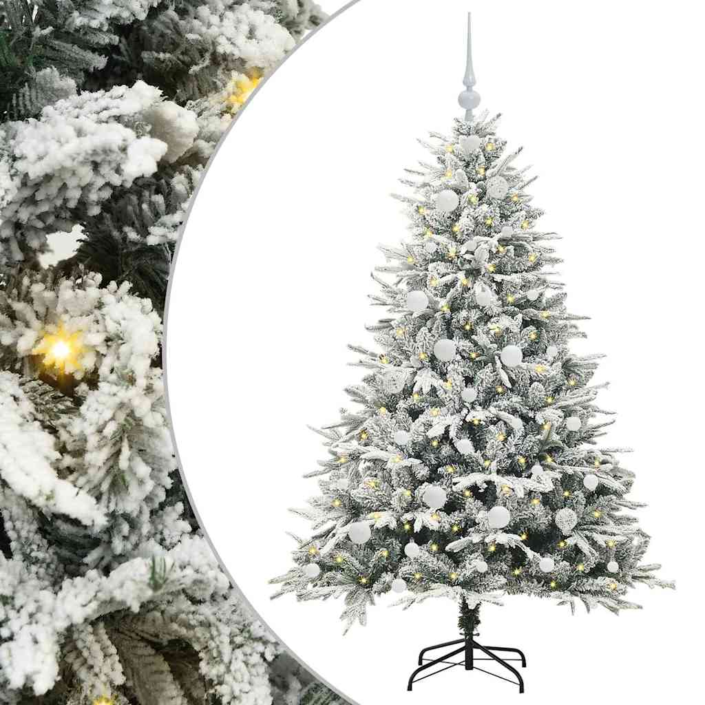 Vidaxl artificial pre-lit kerstboom met ballenset groen 150 cm