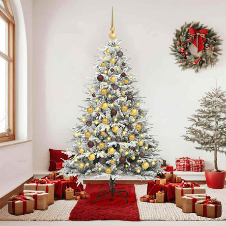 Vidaxl artificial pre-lit kerstboom met ballenset 300 led's warmwit