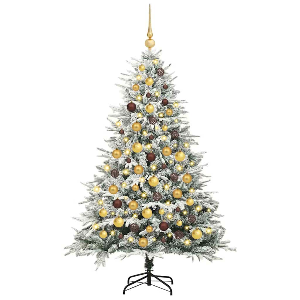 Vidaxl artificial pre-lit kerstboom met ballenset 300 led's warmwit