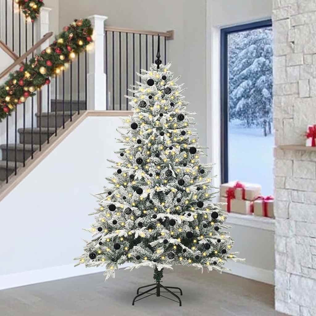 Vidaxl artificial pre-lit kerstboom met ballenset groen 240 cm