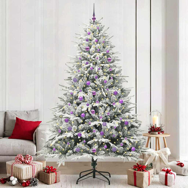 Vidaxl artificial pre-lit kerstboom met ballenset groen 240 cm