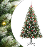 Vidaxl kunstmatige scharnierkerstboom met bedekte sneeuw 150 cm