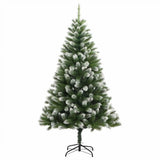 Vidaxl kunstmatige scharnierkerstboom met bedekte sneeuw 150 cm