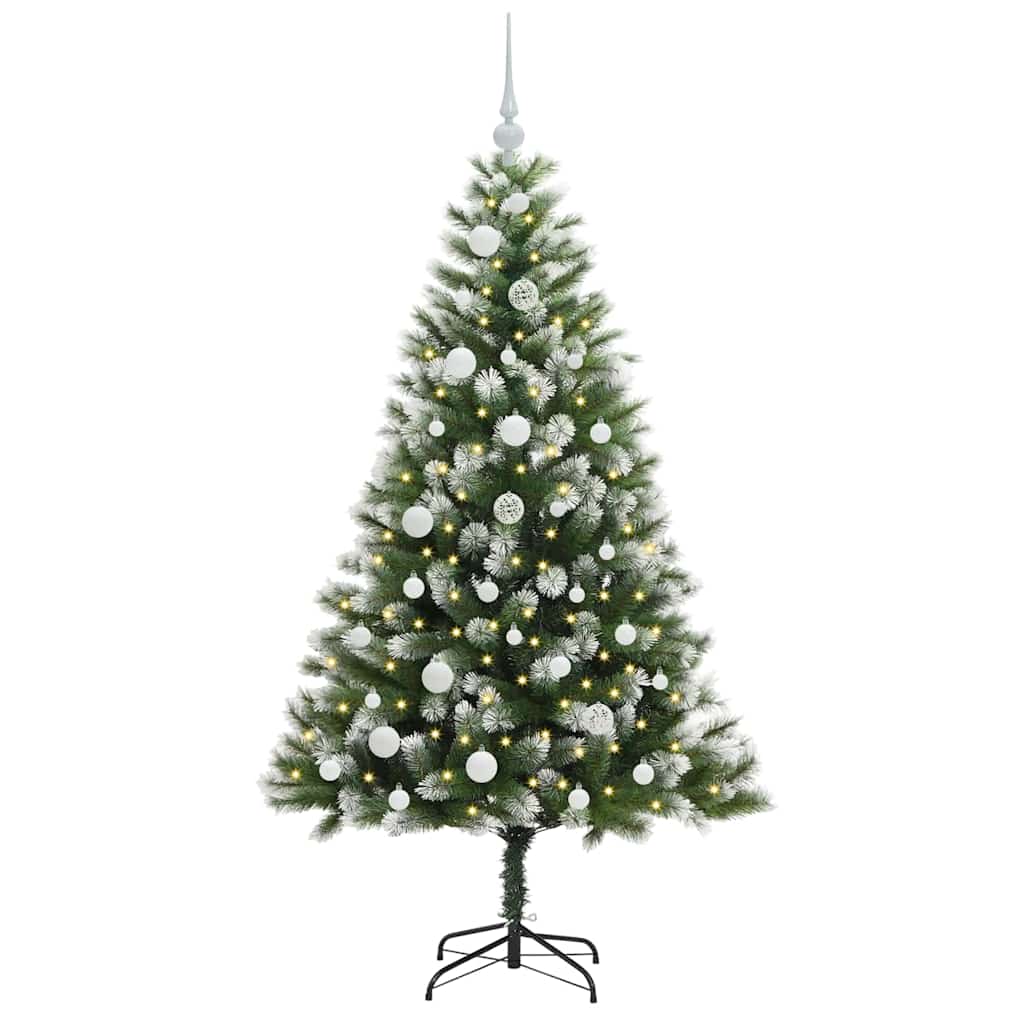 Vidaxl kunstmatige scharnierkerstboom met bedekte sneeuw 150 cm