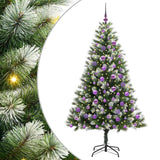 Vidaxl kunstmatige scharnierkerstboom met bedekte sneeuw 180 cm