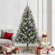 Vidaxl kunstmatige scharnierende kerstboom met bedekte sneeuw warmwit