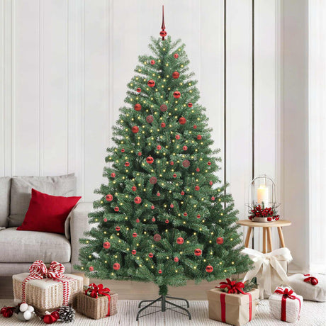 Vidaxl kunstmatige inklapbare kerstboom groen 210 cm pvc en metaal