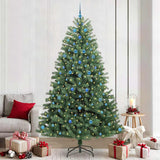 Vidaxl kunstmatige inklapbare kerstboom groen 240 cm pvc en metaal