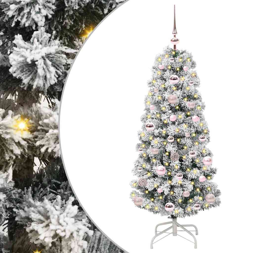 Vidaxl kunstmatige inklapbare kerstboom groen en wit 120 cm