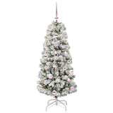 Vidaxl kunstmatige inklapbare kerstboom groen en wit 120 cm